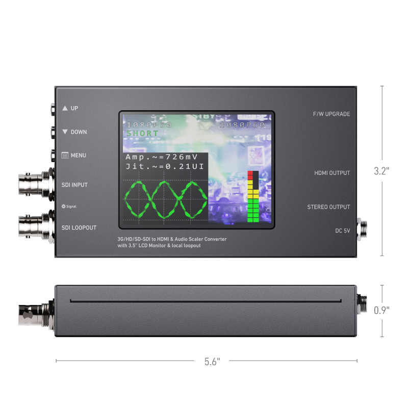 3G-SDI to HDMI Converter with Scaler and Monitor | GoMax