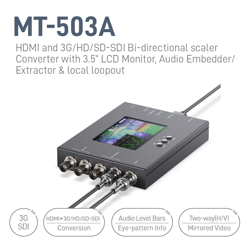 HDMI and 3G-SDI Cross and Scaler Converter with 3.5 | GoMax